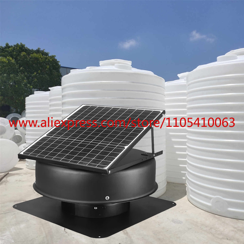 Exhaust Fan Industrial - 1 Stück 12-Zoll Solar-Axialventilator für Wassertankkühlung,