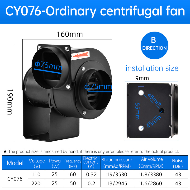 CY076 220V/110V Hochleistungs- – Exhaust Fan Industrial Bewertung und Preis
